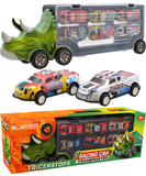 Dinosaur Racing Car Transporter With 6 Mini Cars