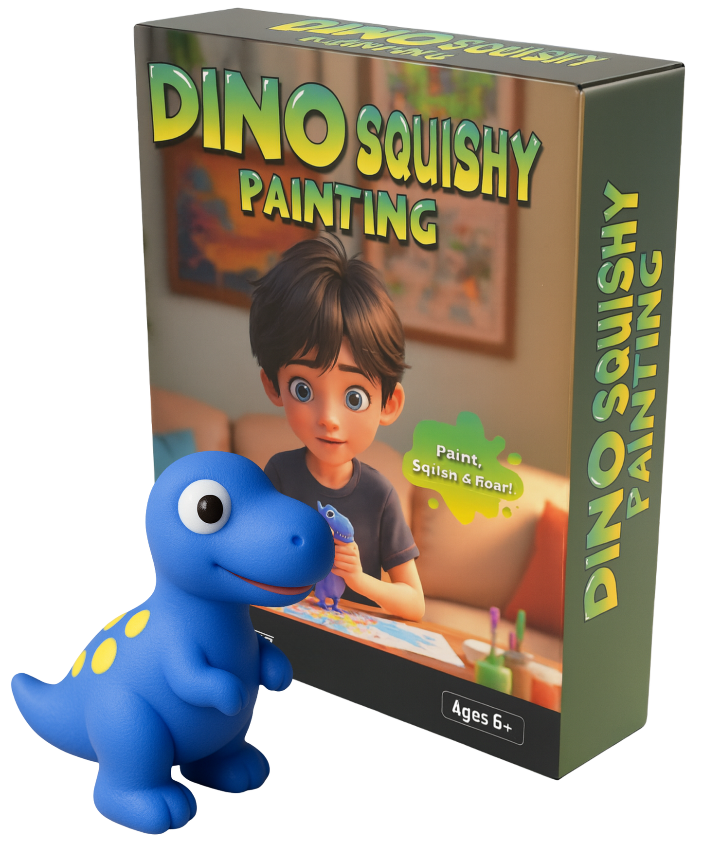 Dino Squishy Painting Kit Colourful Sensory Craft