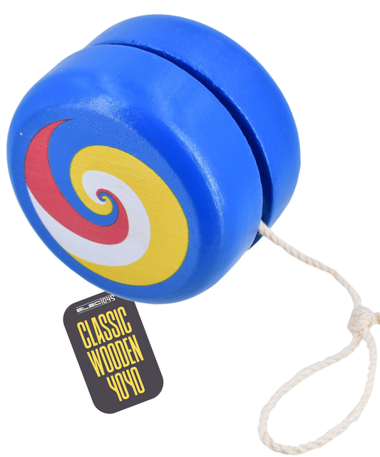 Wooden Yo-Yo Bright Swirl Patterns Classic Kids Toy