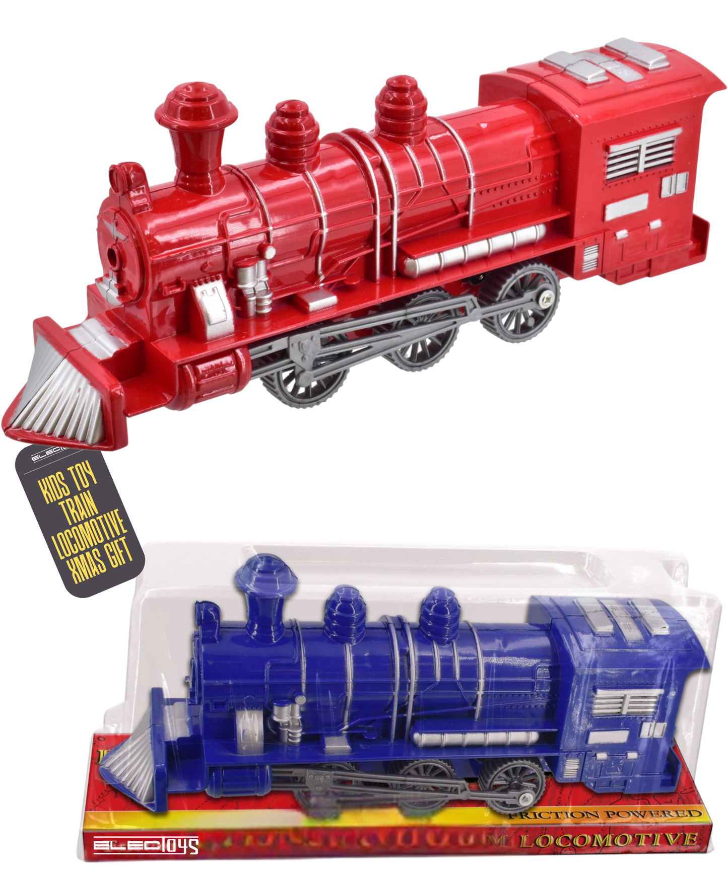 Friction Powered Toy Steam Locomotive Kids Train Classic
