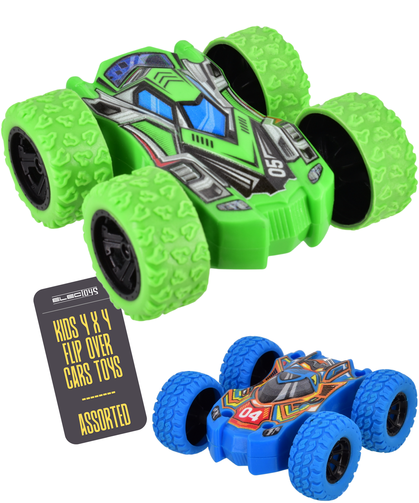 Friction Powered 4x4 Flip Action Toy Race Cars