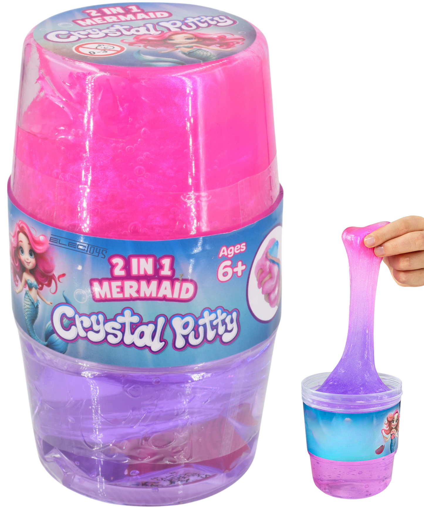 2 in 1 Mermaid Crystal Putty Sensory Slime Toy