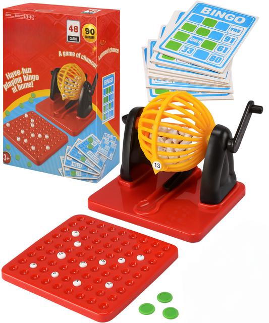 Bingo Game Red 90 Number Cage Family Board Game