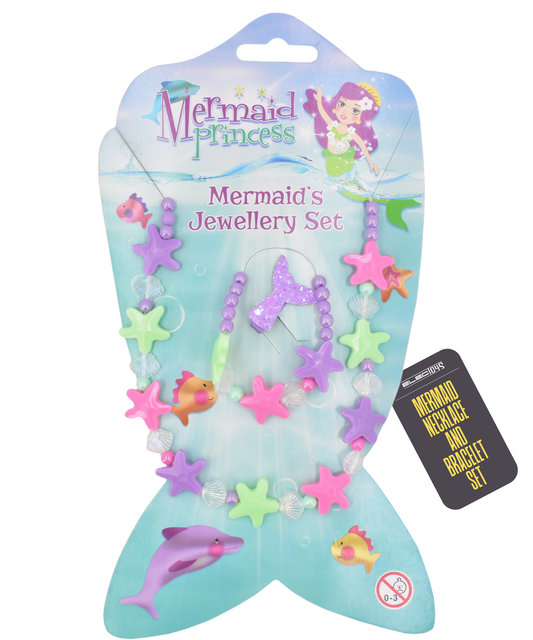 Children's Mermaid Jewellery Set Necklace and Bracelet