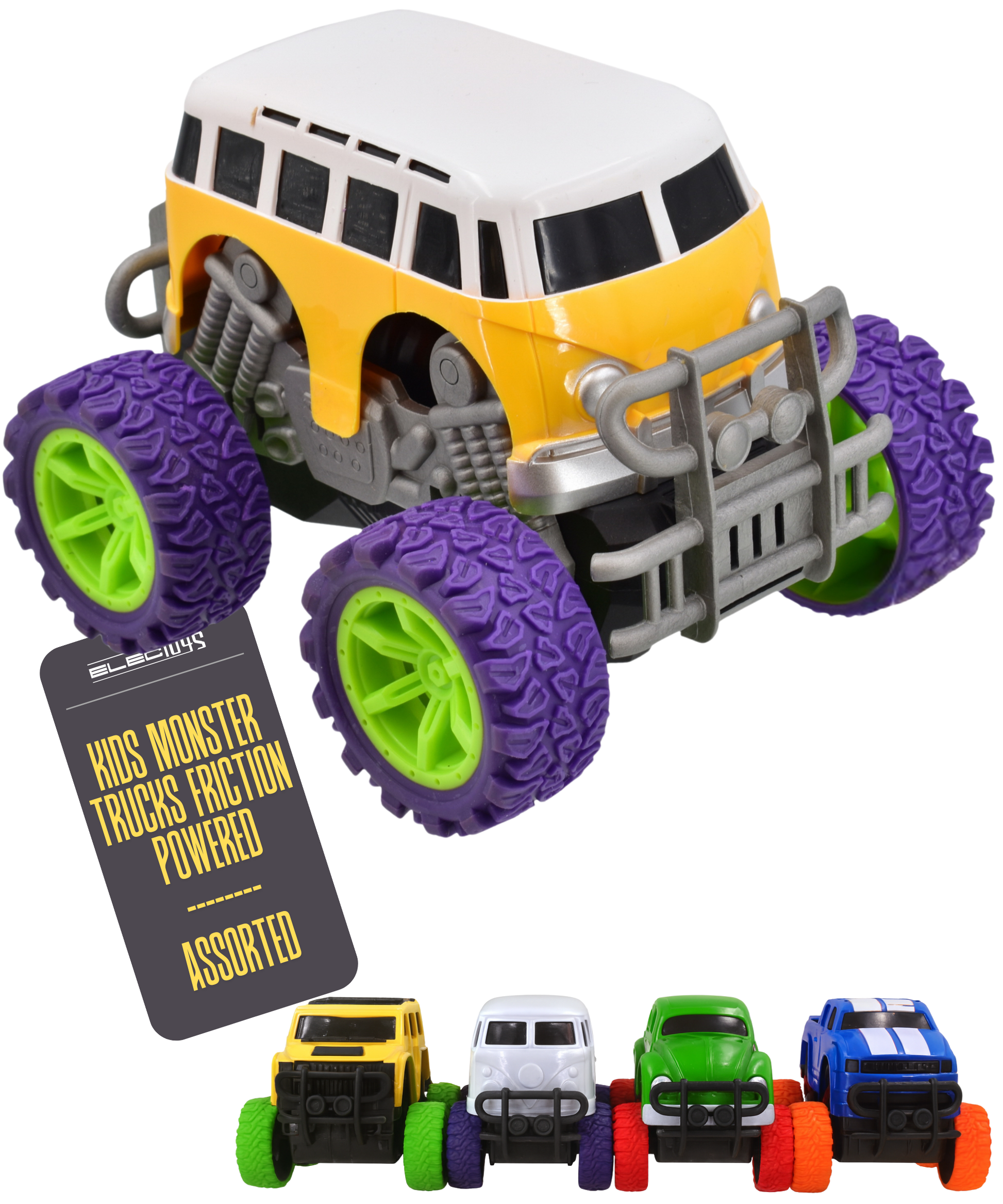 Monster Truck Toy Vehicle Friction Powered 4x4 Rugged