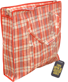 Large Woven Polypropylene Checked Laundry Storage Bag
