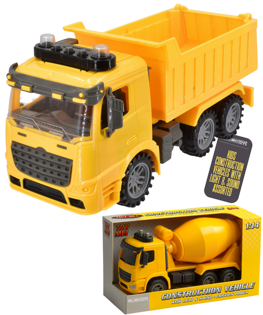 Construction Toy Dumper Truck 1:14 Scale Light Sound Friction