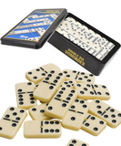 Double Six Dominoes Classic Tabletop Game Metal Tin