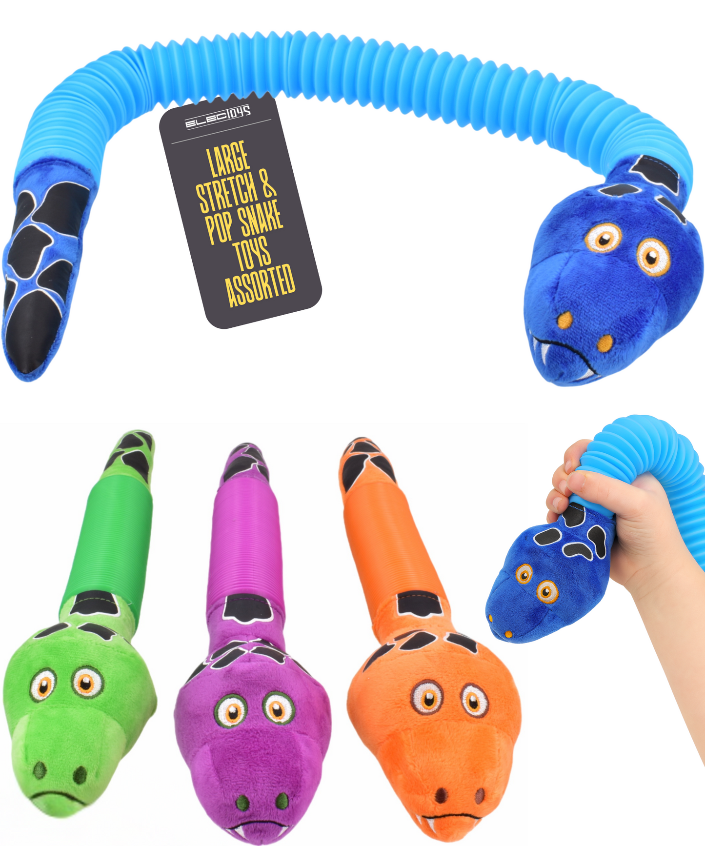 Squeaky Plush Snake Dog Toy Flexible Chew Tug Durable
