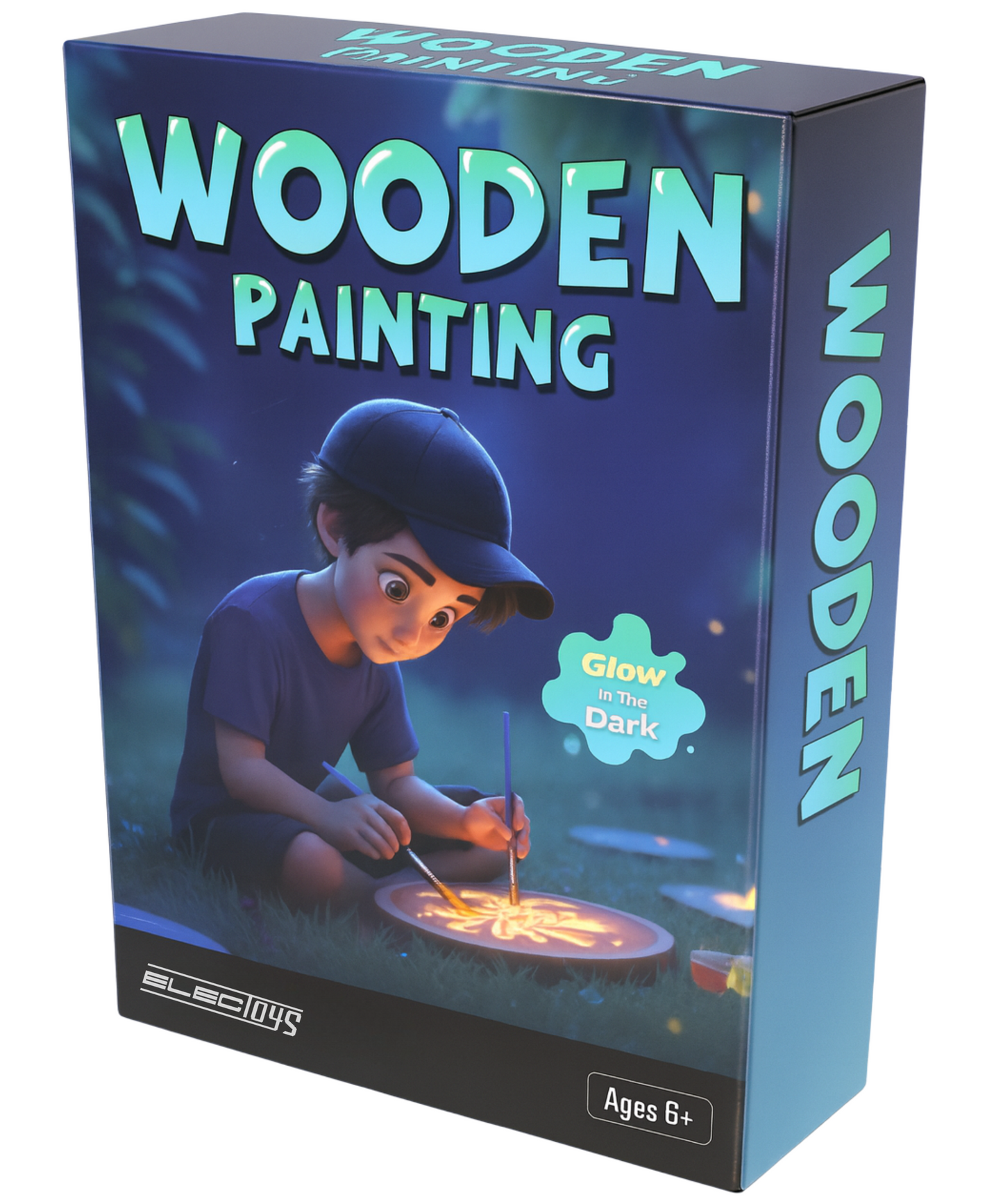 Glow in the Dark Wooden Painting Kit for Kids Aged 6+