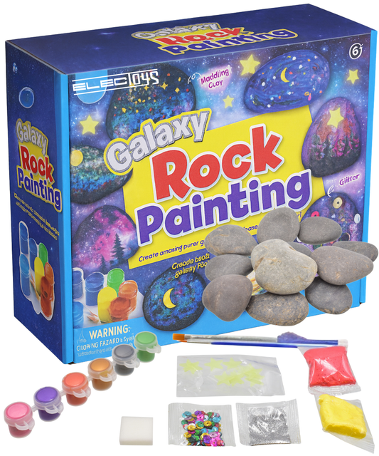 Galaxy Rock Painting Craft Kit for Kids with Paints