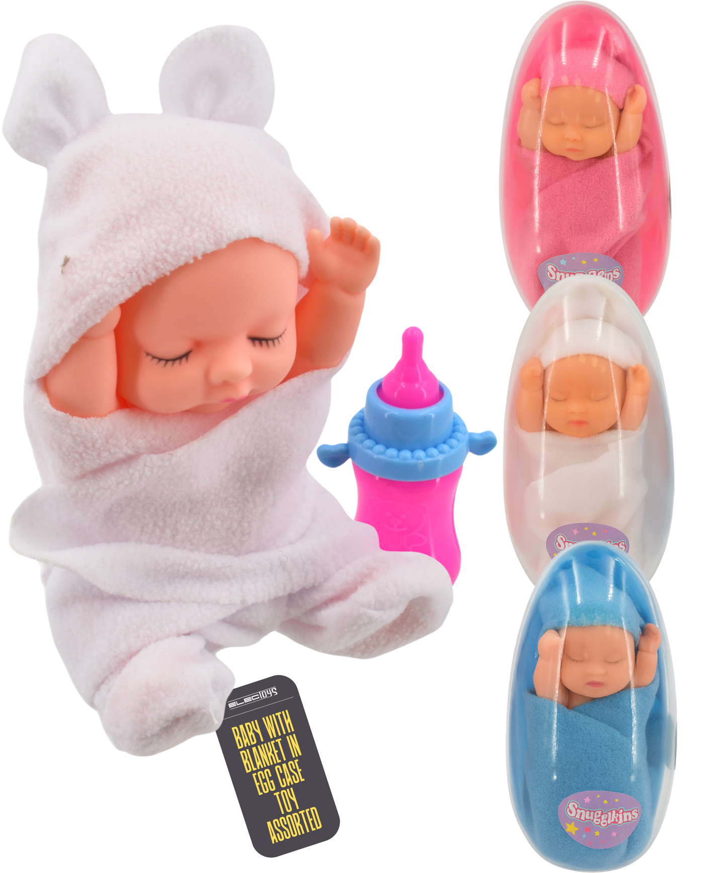 Toy Baby Doll with Blanket and Feeding Bottle