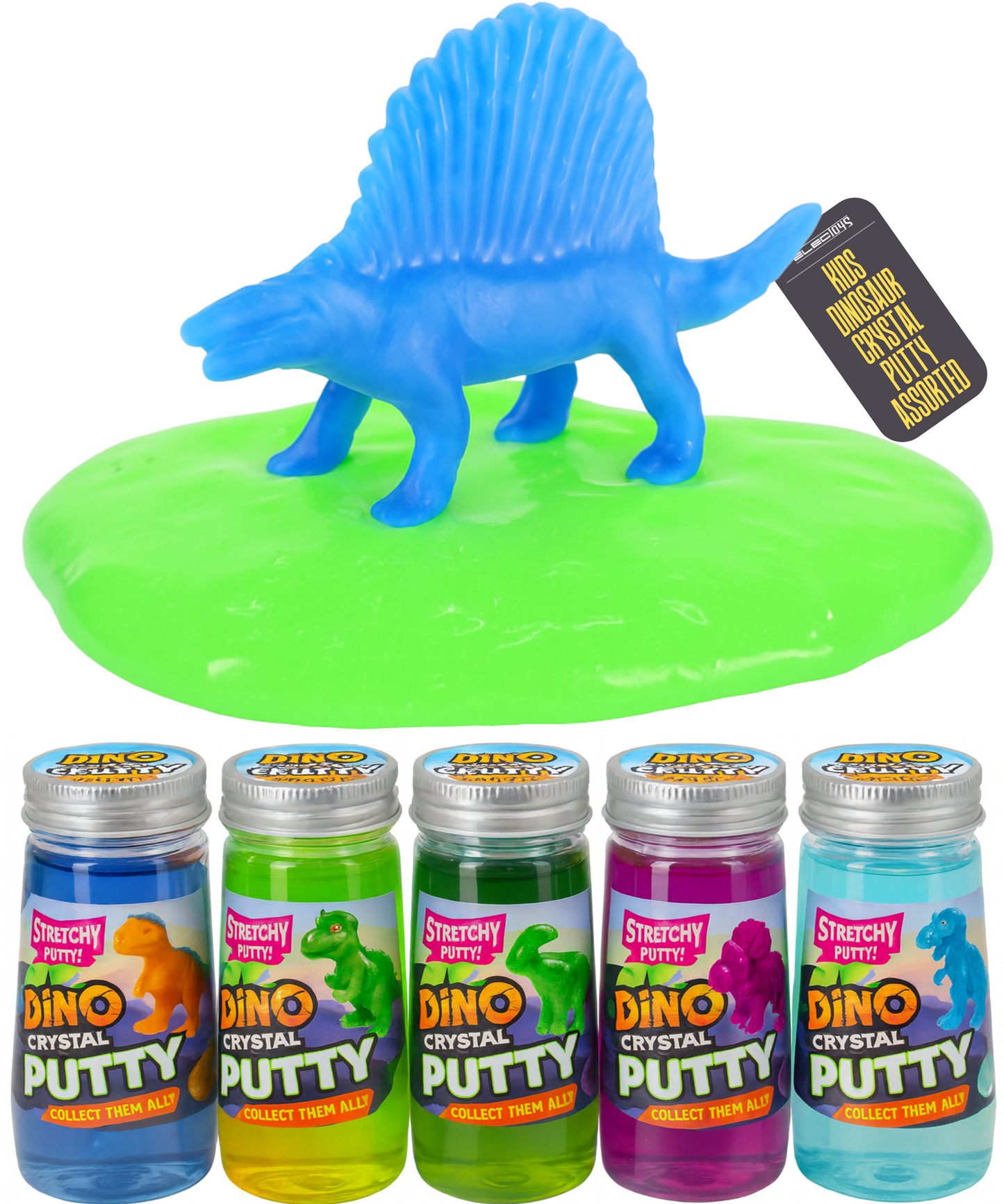 Stretchy Dinosaur Putty with Surprise Collectible Figure