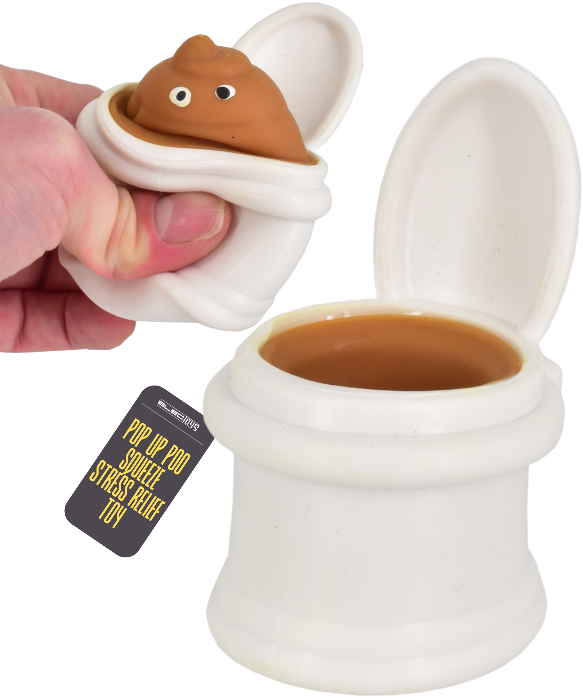 Novelty Toilet Squeeze Fidget Toy Pop Up Poo Eyes