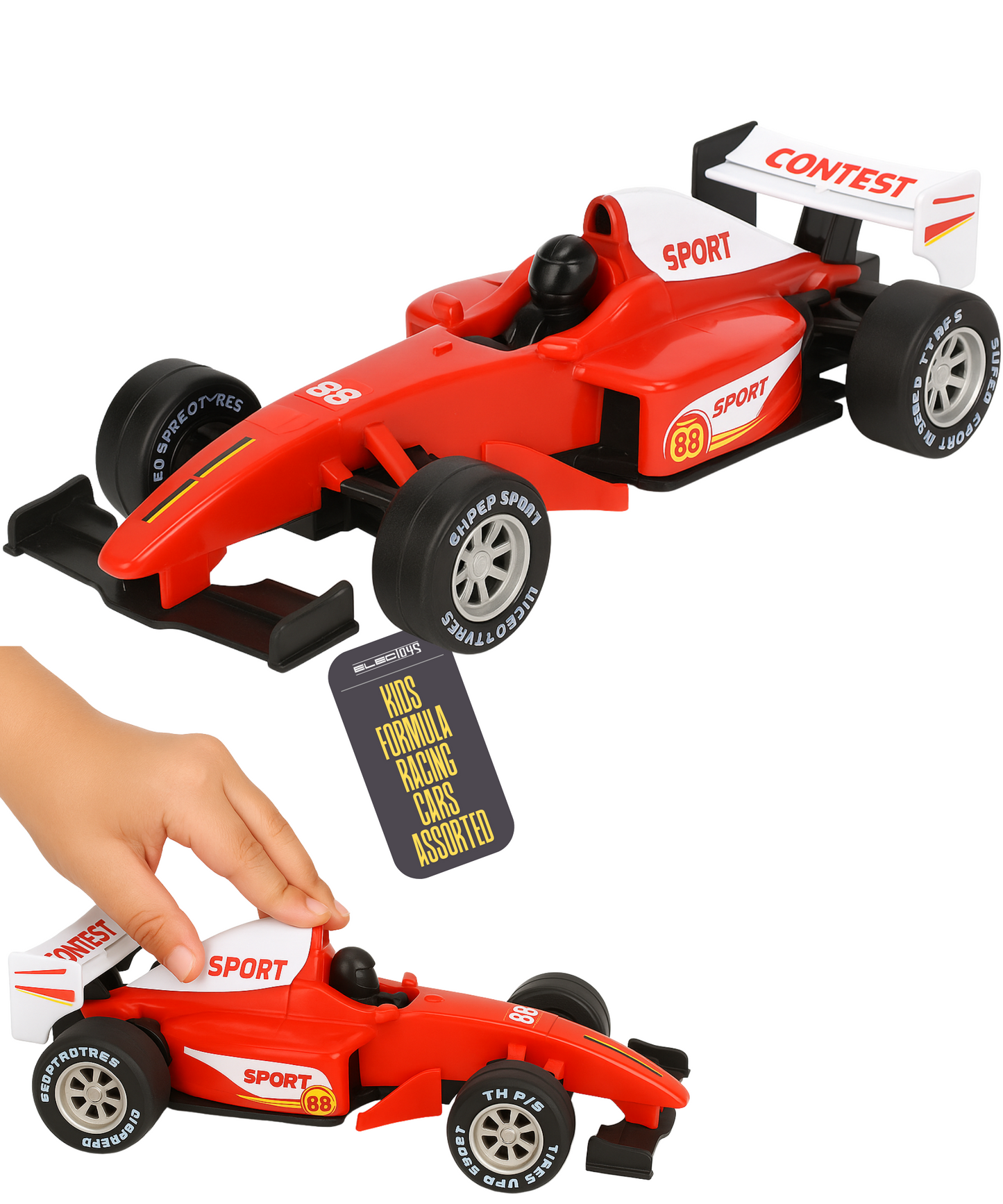 Formula 1 Racing Car Toy Model Red Plastic Small Vehicle