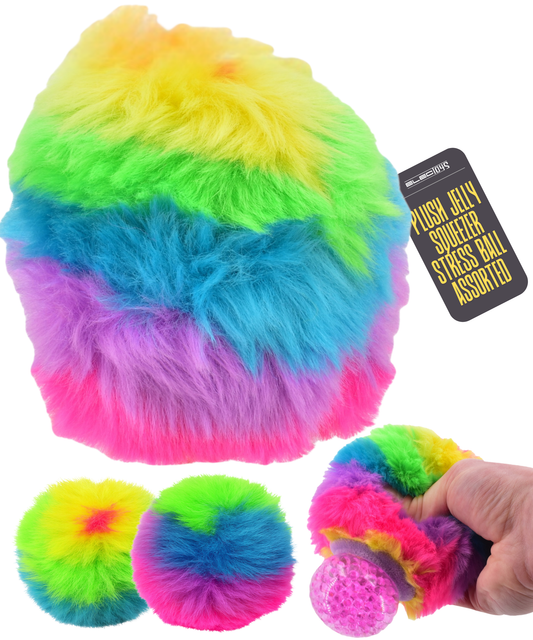 Furry Stress Ball Multi-Coloured Plush Sensory Toy