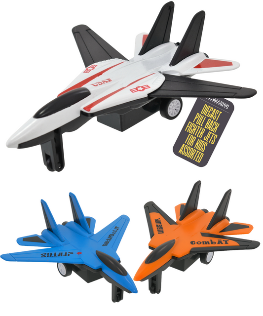 Die-Cast Jet Fighter Toy Model Pull Back Military Aircraft