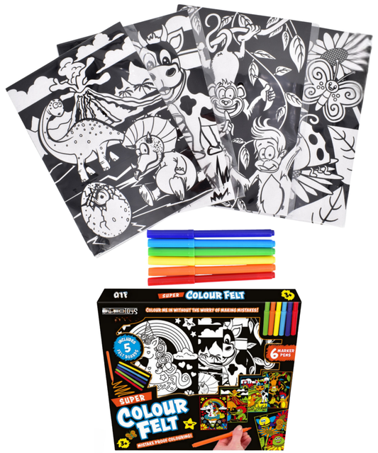 Colour Felt Activity Kit with Animal and Dinosaur Scenes