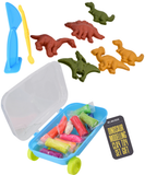 Dinosaur Modelling Dough Set with Moulds Arts Crafts Carry Case