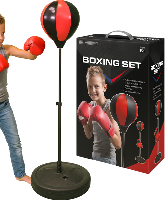 Children’s Boxing Set Adjustable Height Stand Gloves