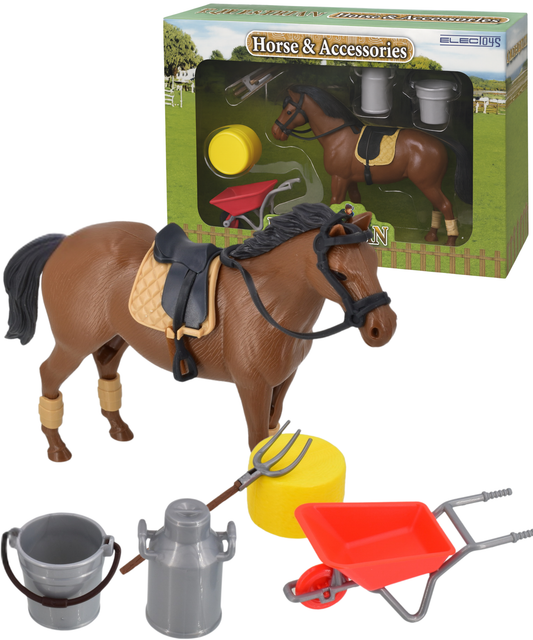 Toy Horse Equestrian Playset with Accessories for Kids