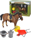 Toy Horse Equestrian Playset with Accessories for Kids