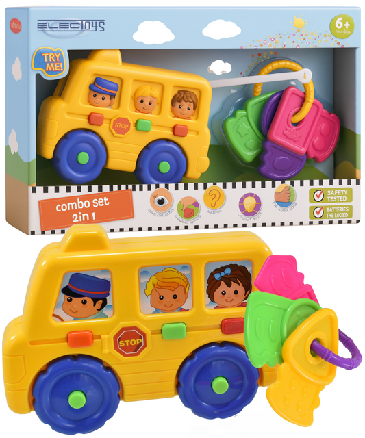 Sensory Baby Toy Set Educational Bus Keys Multi Sensory