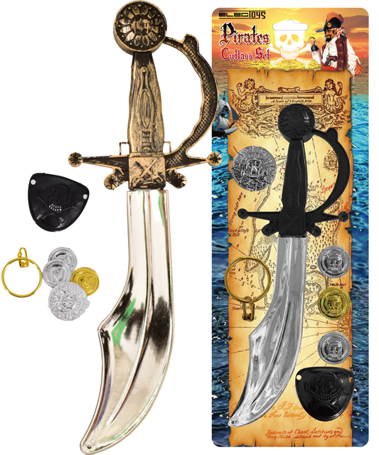Pirate Cutlass Set with Coins and Eye Patch Kids Costume
