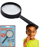 3X Magnifying Glass Medium Handheld Convex Lens Black