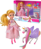 Bendable Doll and Unicorn Fairy Playset Pink Glitter