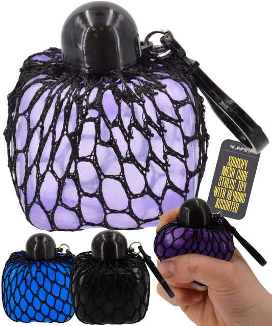 Squishy Mesh Cube Stress Relief Sensory Toy Purple Fidget
