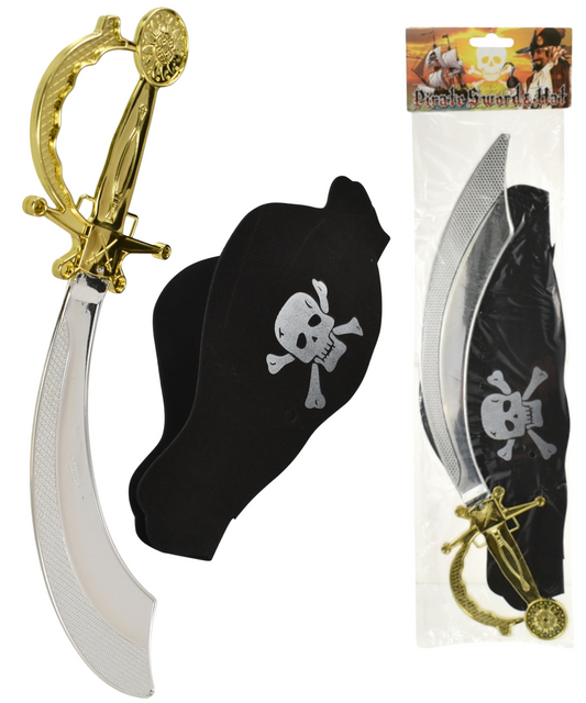 Pirate Hat and Toy Cutlass Sword Set for Kids