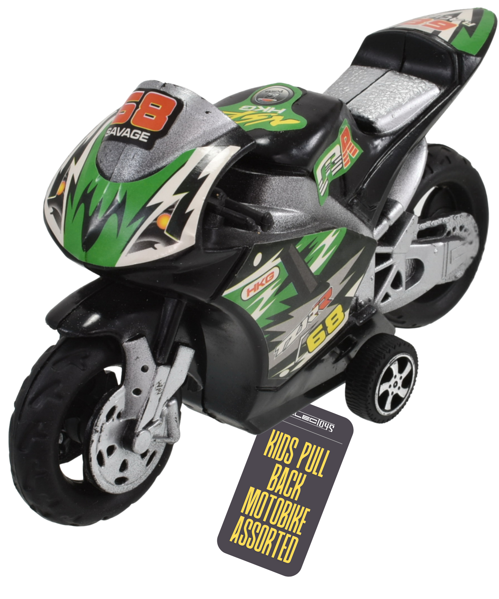 Toy Motorbike Pull Back Action Model Vehicle Assorted Colours