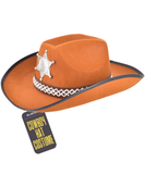 Wild West Cowboy Hat Brown Felt Sheriff Badge Adult