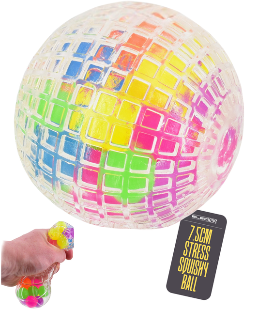 Squishy Stress Ball Sensory Toy Neon Gel Palm-Sized Rubber