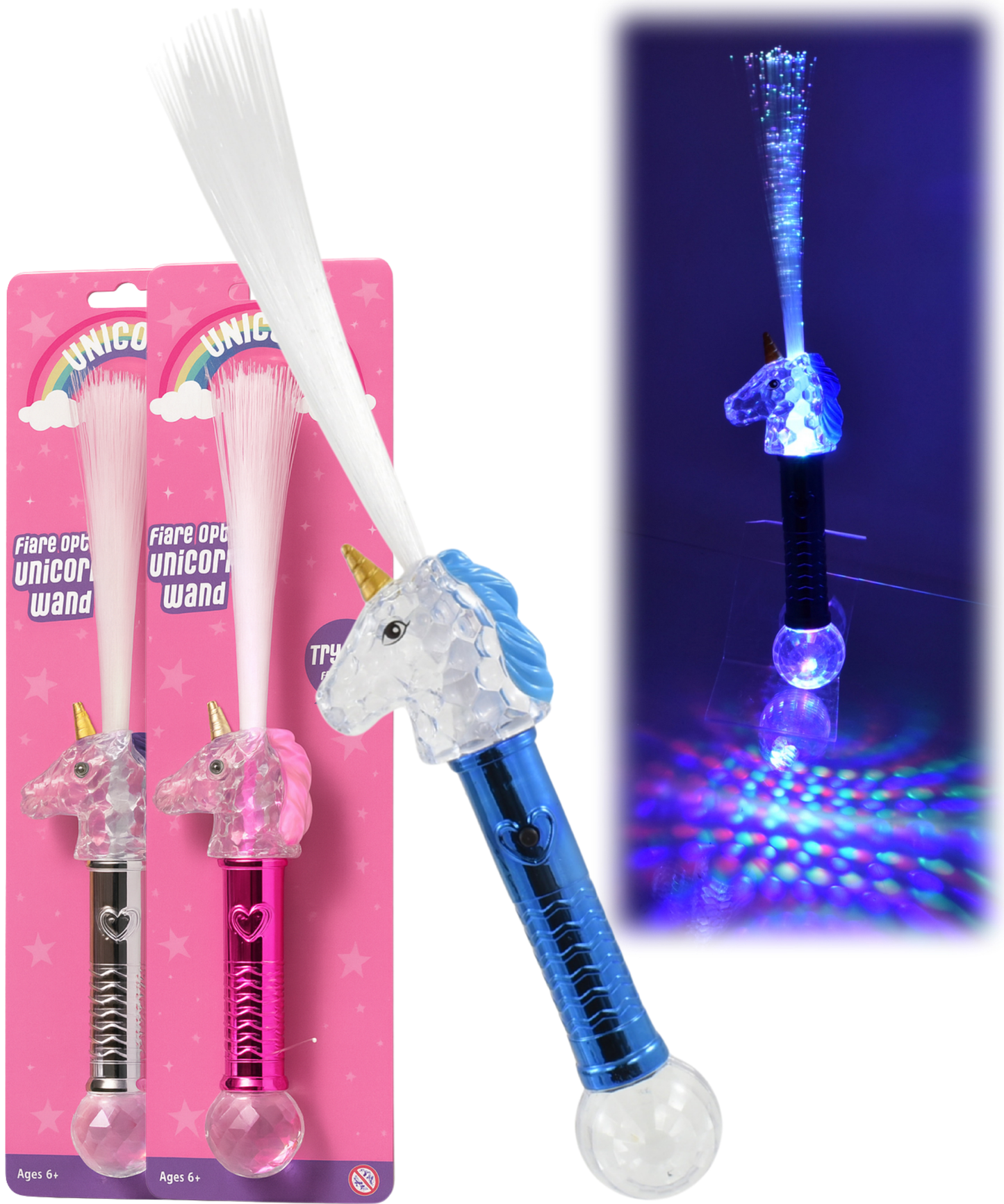 Fibre Optic Unicorn Wand Light Up Girls Toy Party