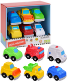 Mini Toy Vehicles Construction and Emergency Cars Set