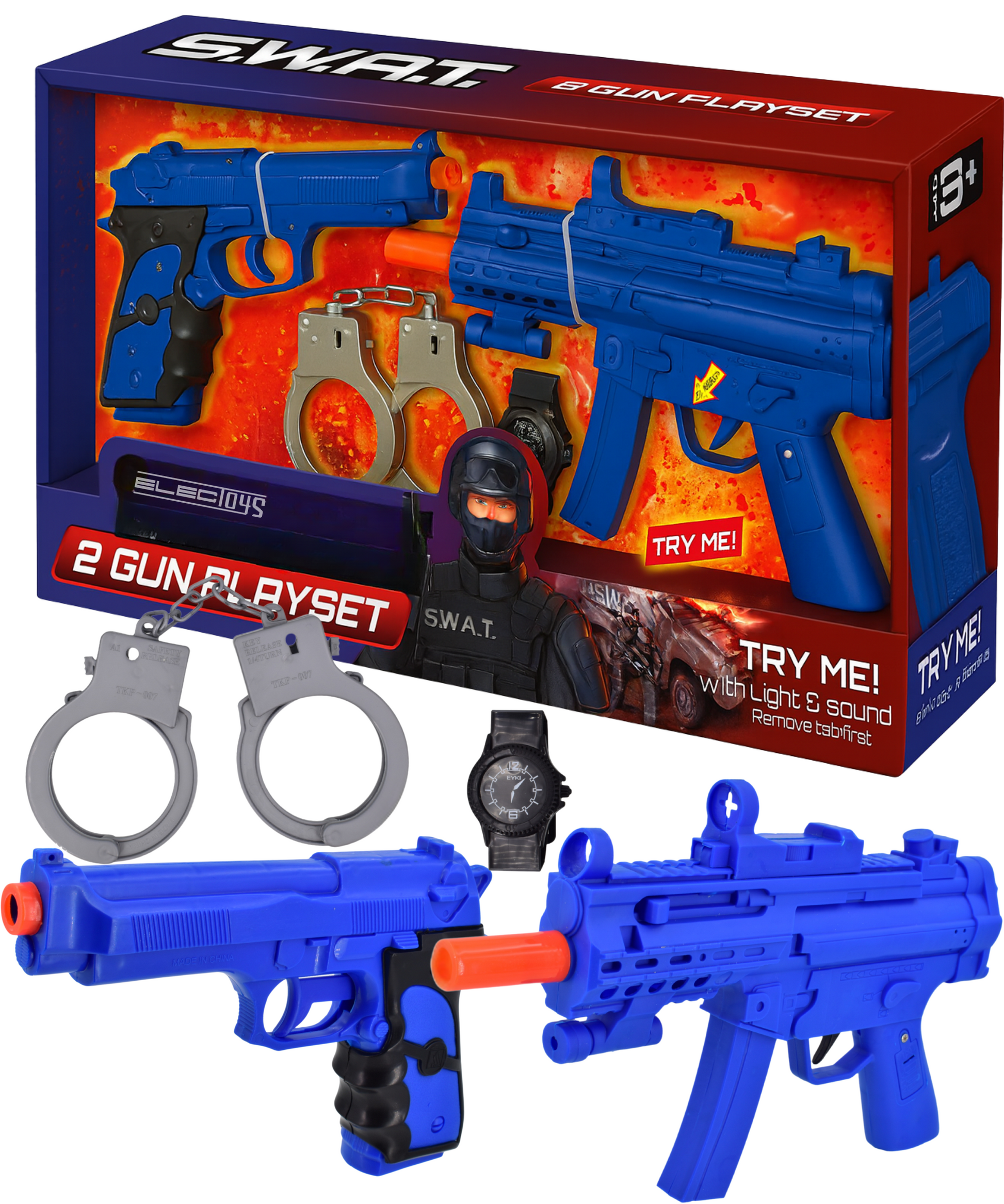 S.W.A.T. 2 Gun Playset Police Role Play with Lights