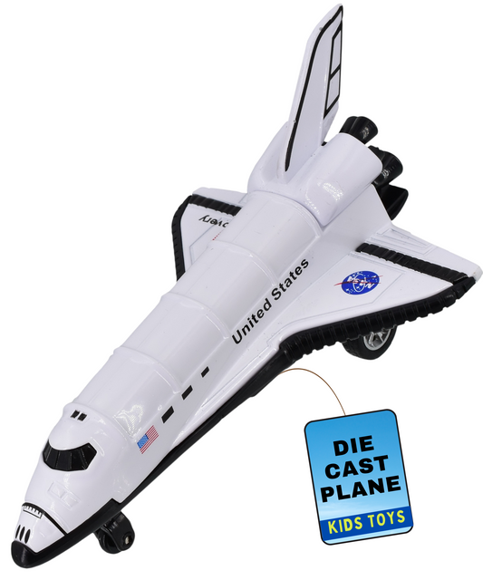 Die-Cast Space Shuttle Toy Model Pull Back Action White
