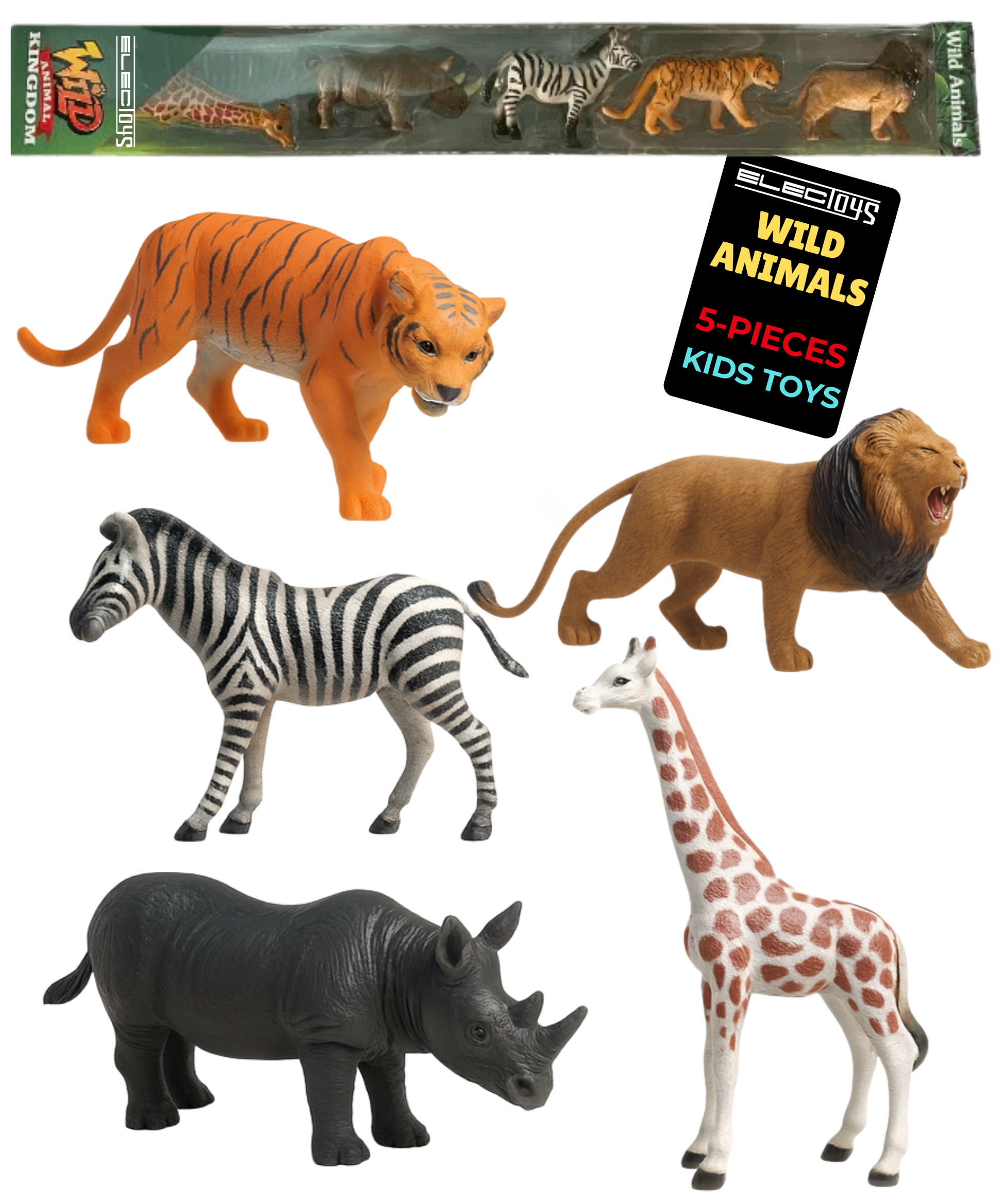 Jungle Wild Animal Figurines Set For Imaginative Play