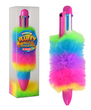 Fluffy Multi Colour Rainbow Furry Ballpoint Pen For Kids