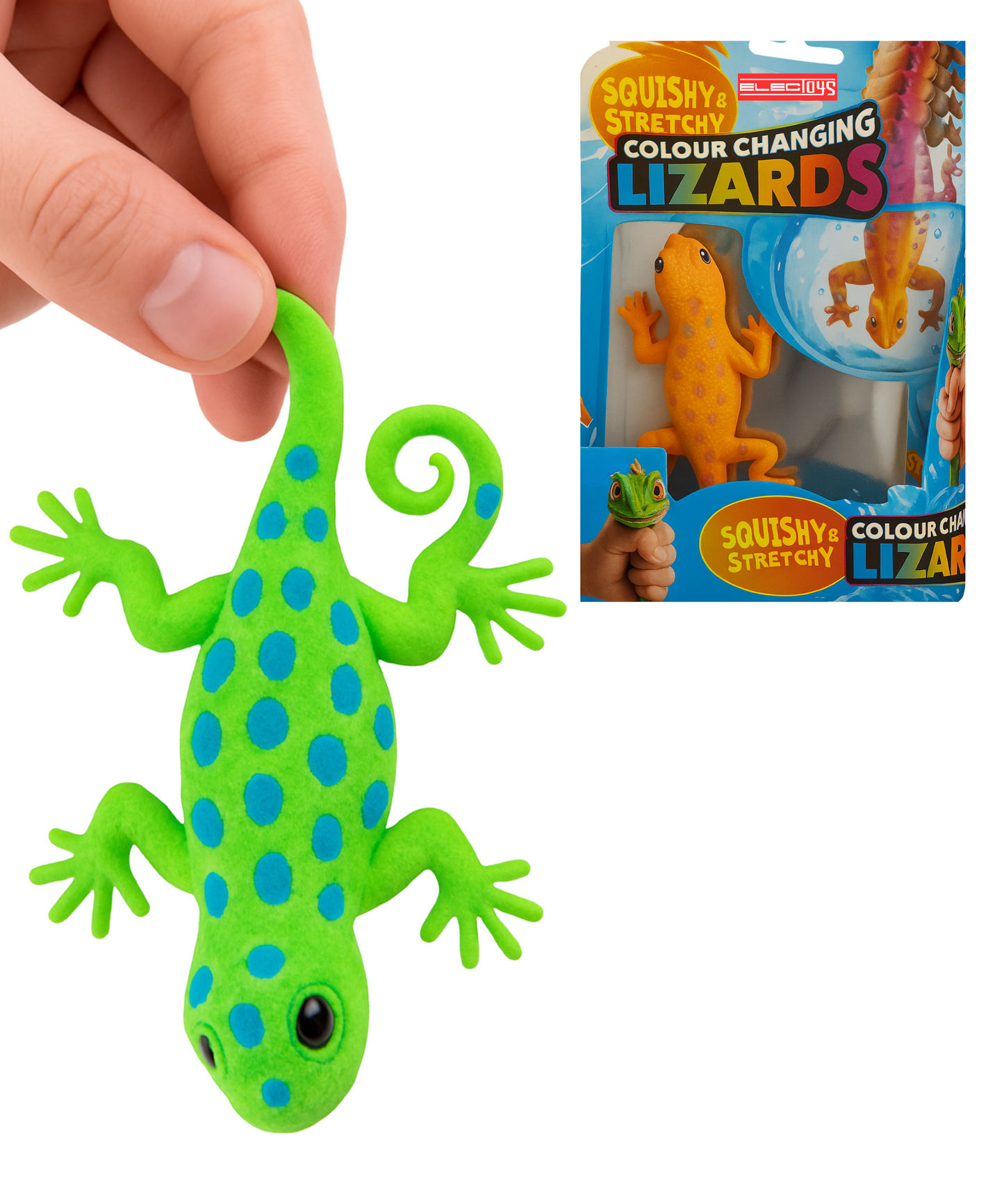 Colour Changing Lizard Sensory Squishy Stretchy Toy