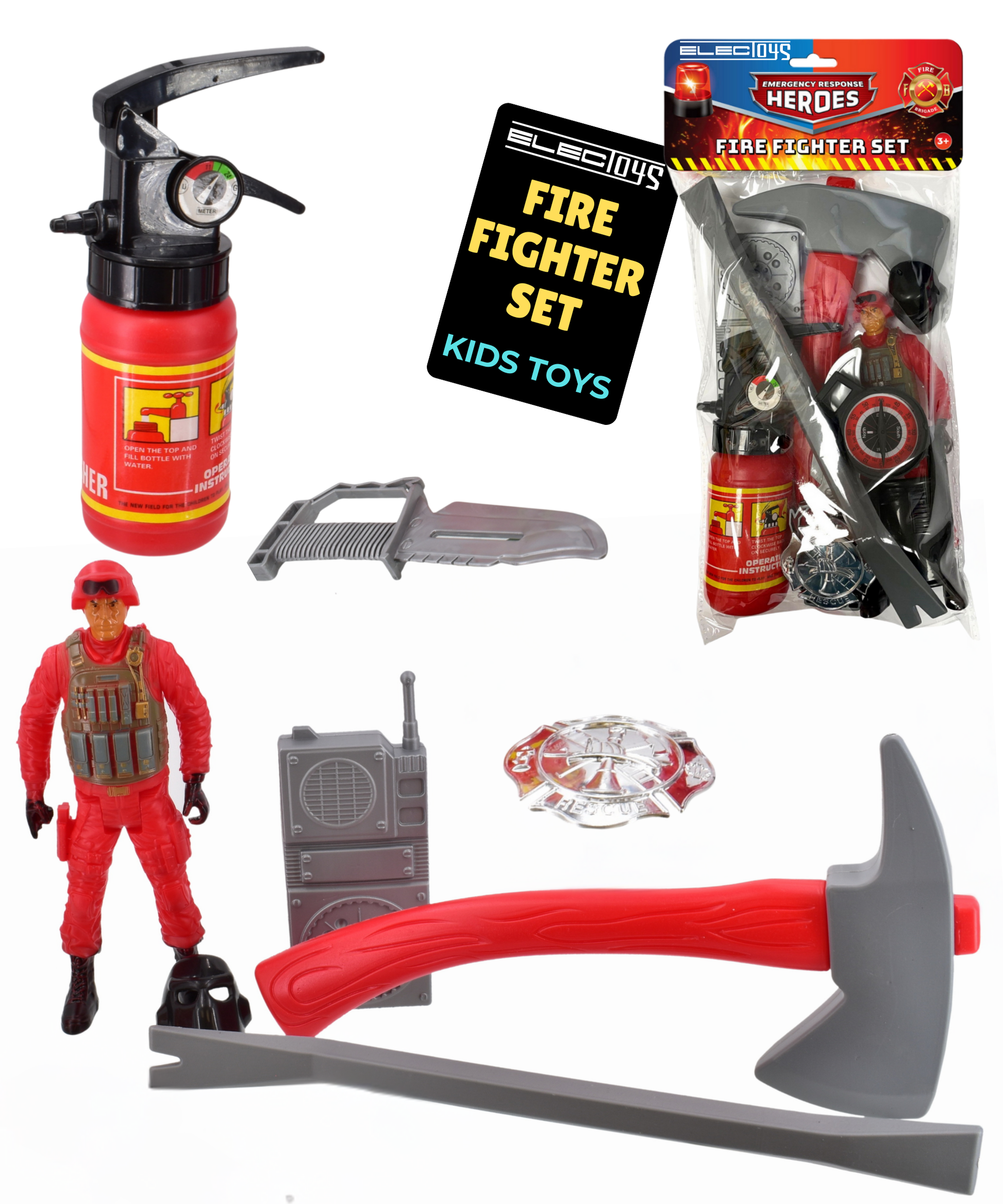 Fire Fighter Role Play Set with Accessories for Kids