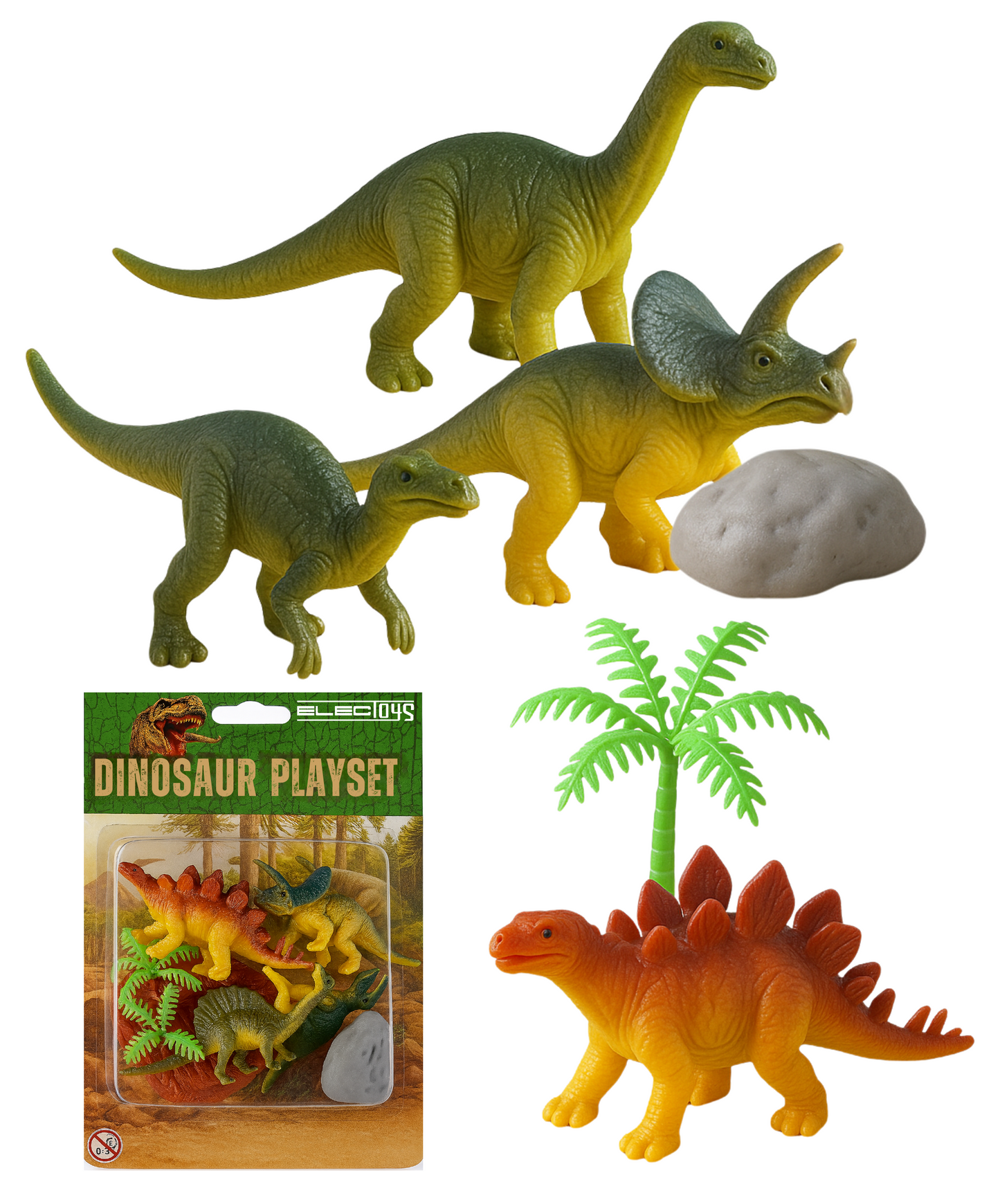 Dinosaur Playset Colourful Jurassic Era Toy