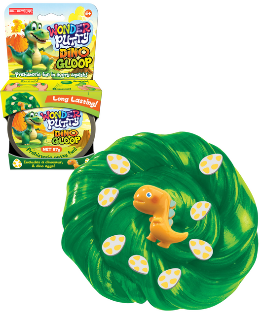 Sensory Putty Dino Gloop Green Yellow Dinosaur Toy