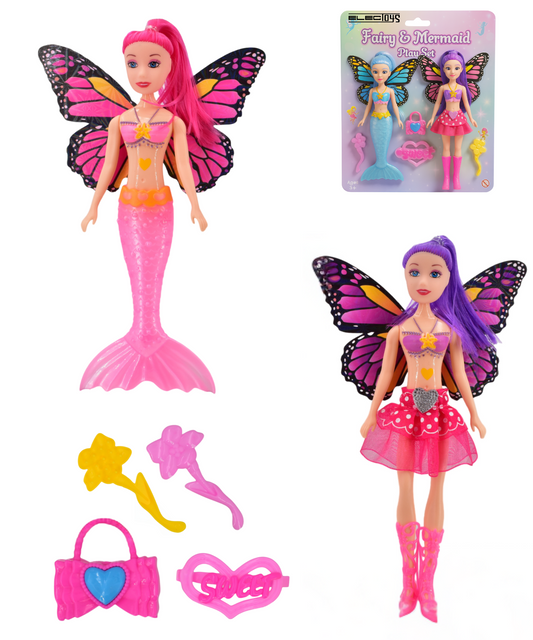 Fairy & Mermaid Play Set Dolls and Accessories Bright