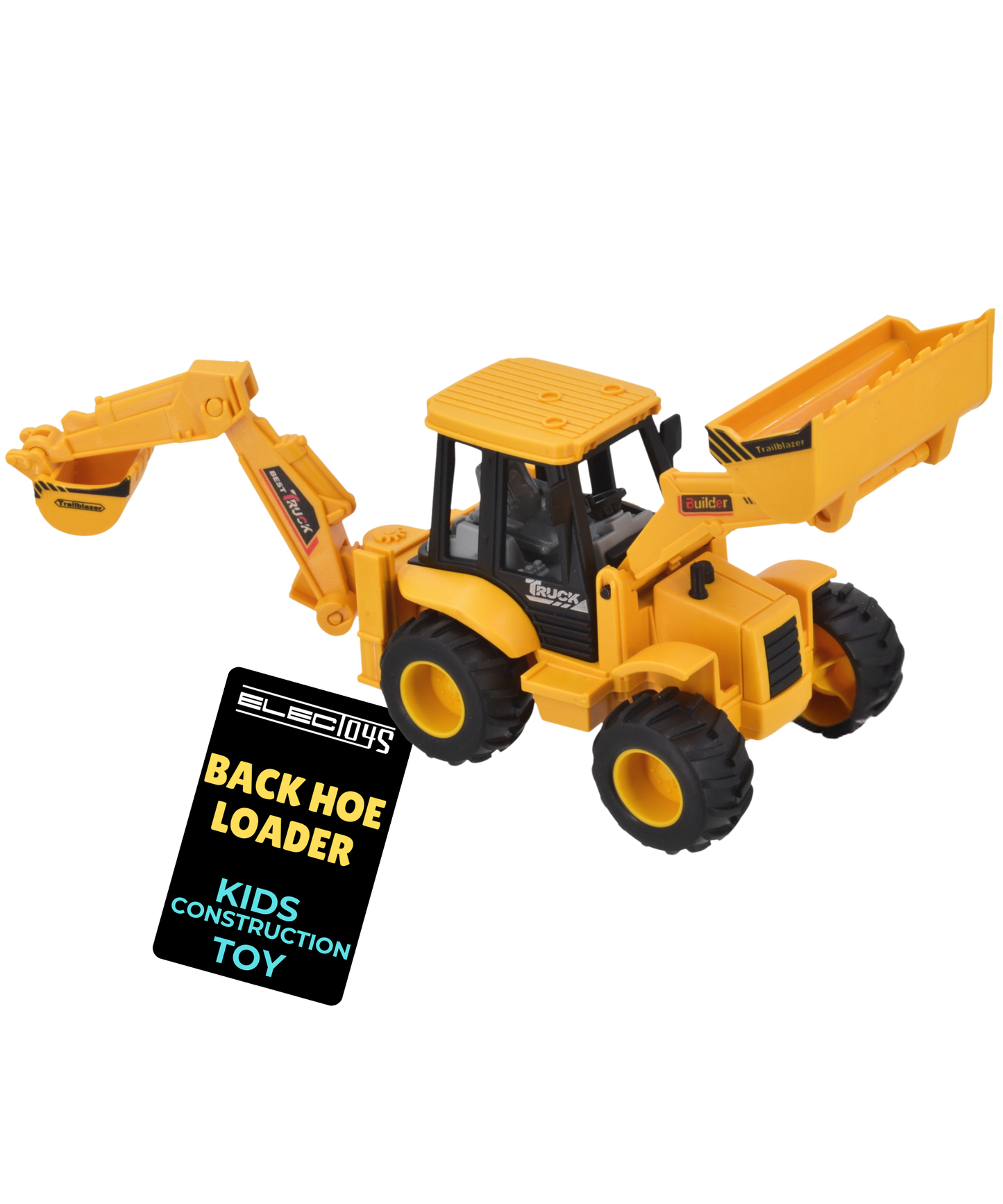 Friction Powered Toy Backhoe Loader Construction Vehicle – dimensions