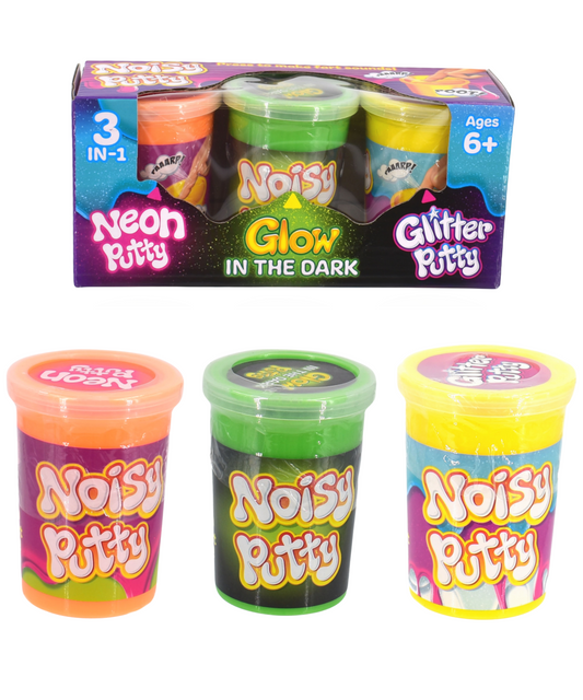 Noisy Putty 3-in-1 Sensory Set Neon Glow Glitter