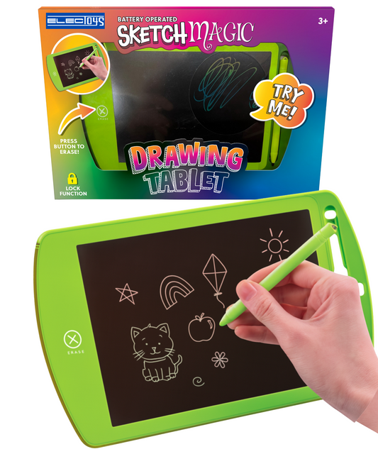Children’s Battery Drawing Tablet Green Handheld Electronic Pad