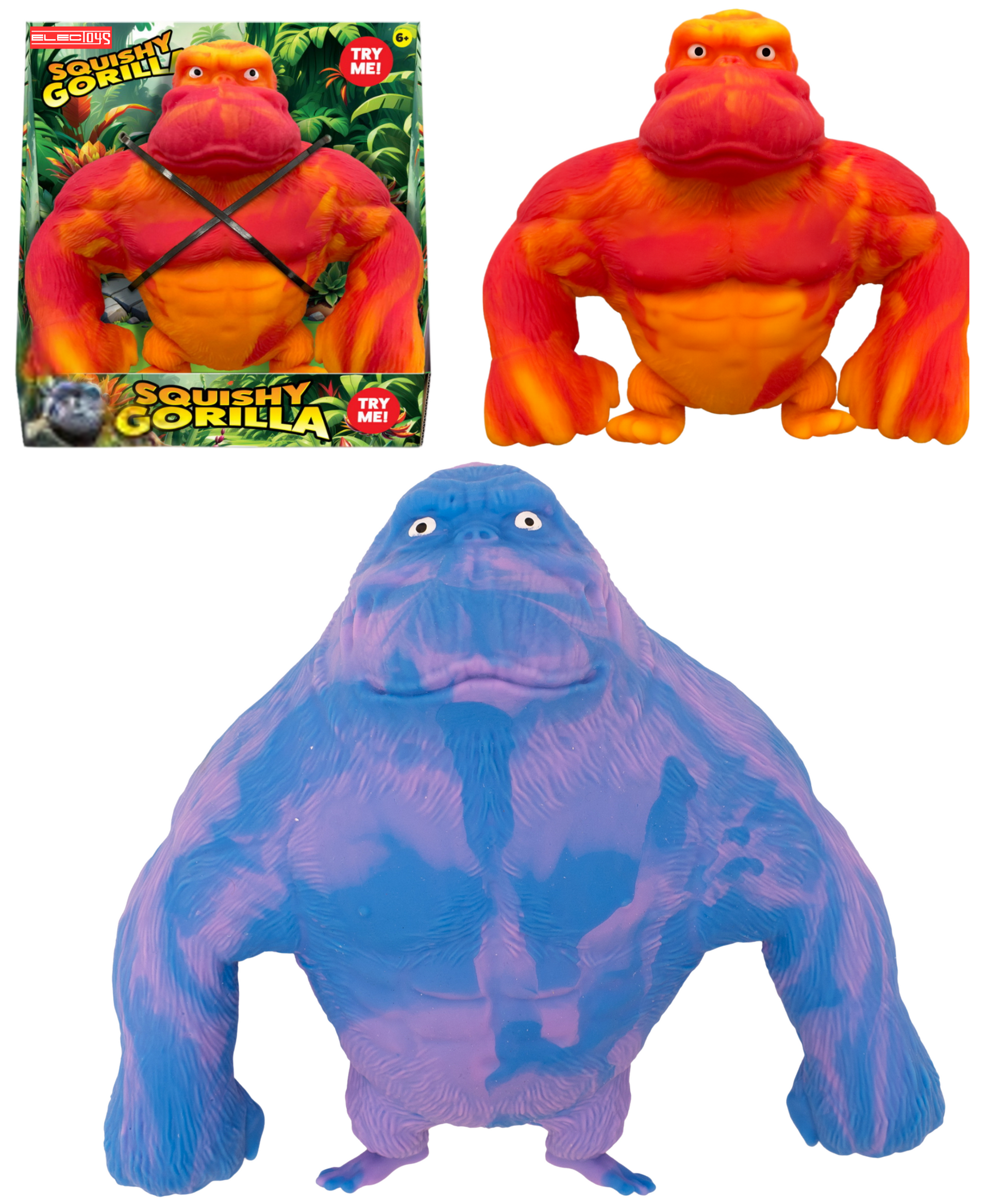 Squishy Gorilla Medium Sensory Stress Relief Toy Vibrant